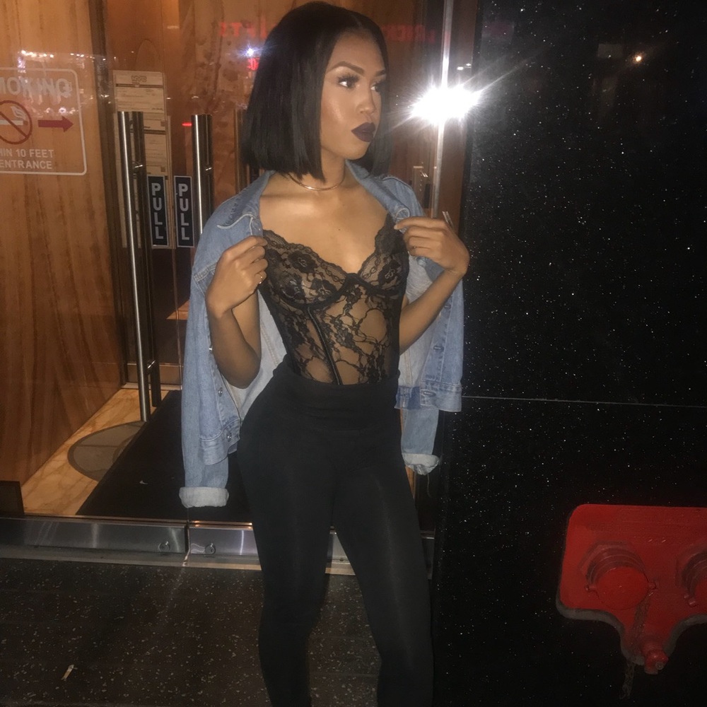 Black lace top
